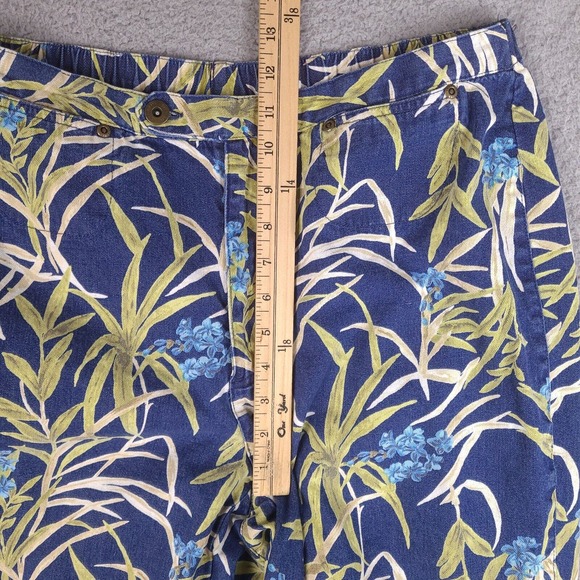 Liz Claiborne Capri Pants Womens Size 16 Blue Floral (Altered Waist) W31 L22 - Picture 6 of 16